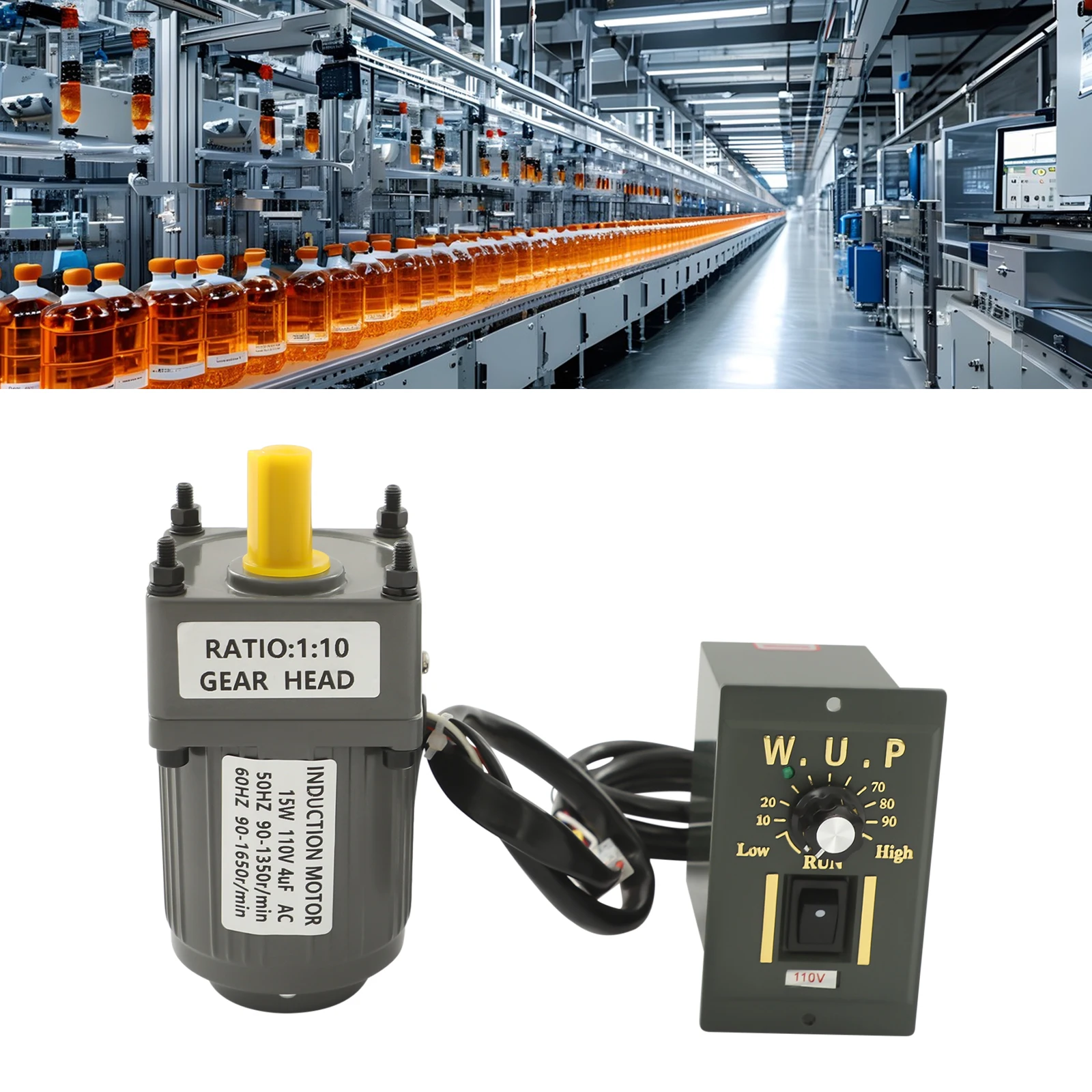 

Grey 110V 15W Gear Motor With Reducer&Speed Controller Die-Cast Aluminum Alloy+40Cr Steel - 1:10 Reduction Ratio&135rpm Speed