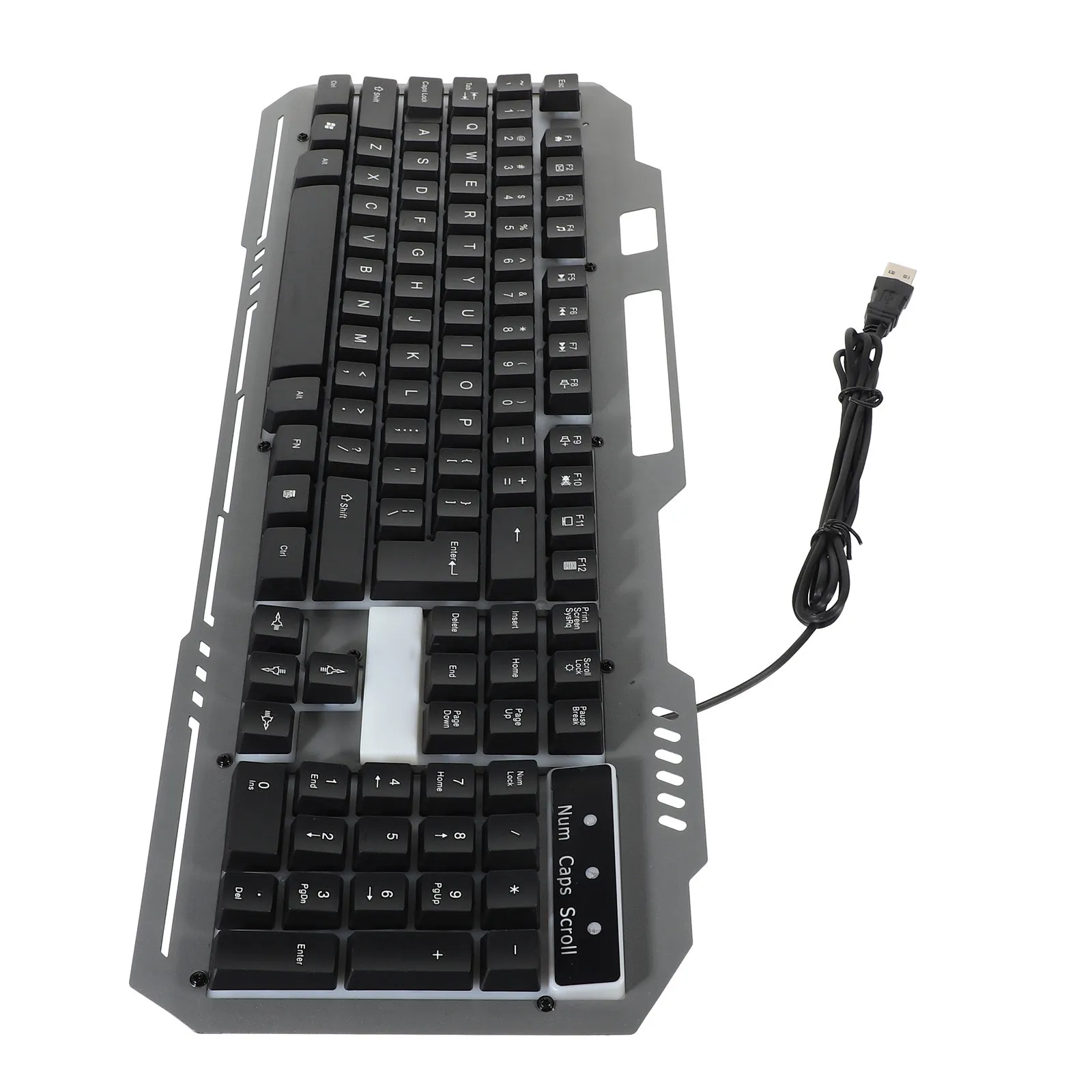 1Pcs Light-Emitting Mechanical Gaming Keyboard Black USB Wired ABS Ergonomic Waterproof Office Computer Supply Stable Non-Slip