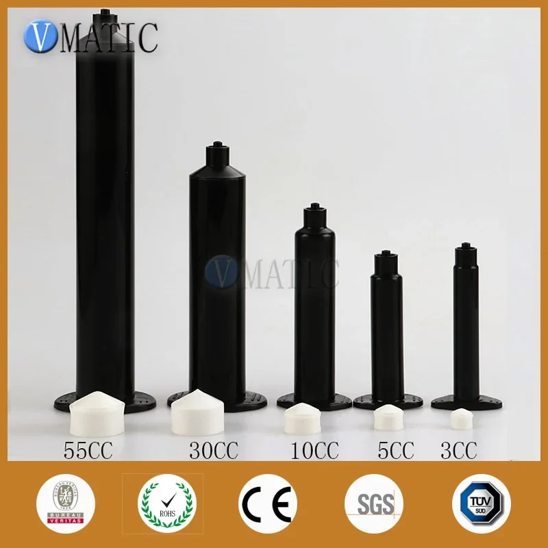 Free Shipping 3/5/10/30/55 Cc / Ml US Style Adhesive Fluid Liquid Glue Dispensing Pneumatic Syringe With Piston