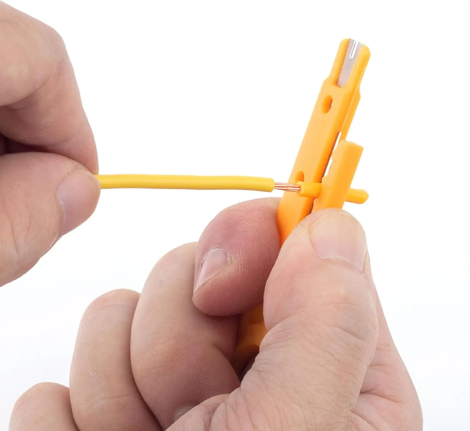 10 Stück Abisolierzange mit sicherer Fingerschlaufe, Kabelabisolierer, Schneidwerkzeug, Drahtstanzer-Werkzeug für Kabeldrähte mit einem Durchmesser von 5–6,2 mm