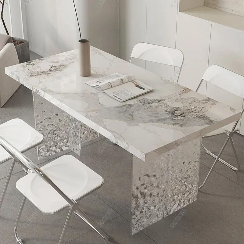 Coffee Dressing Sedentary Acrylic Suspended Dining Table Under Water Ripples Light Luxury Modern Minimalist Kitchen Furniture