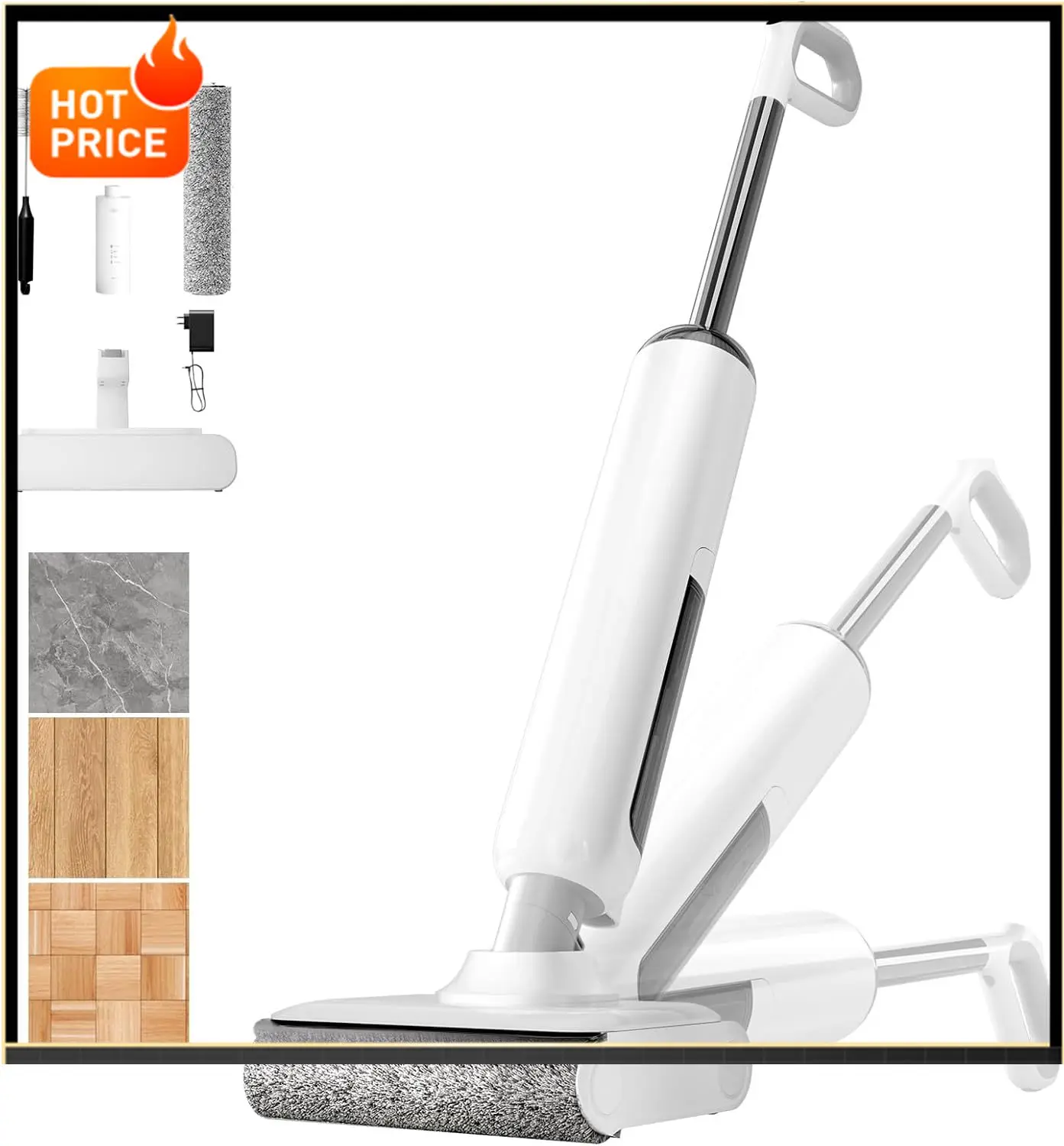 

Бестселлер: Моющий пылесос для сухой и влажной уборки, 180 ° Вакуумная швабра-пылесос Lie-Flat All-in-One с функцией автоматической самоочистки, умная машина для уборки пола для дома