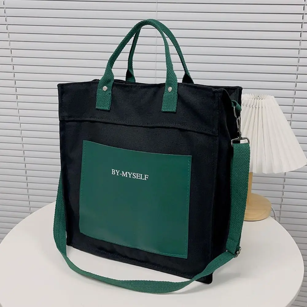 Large Capacity Tote Bag Colorful Canvas Soft Commuting Bag Washable Durable Crossbody Bag Women