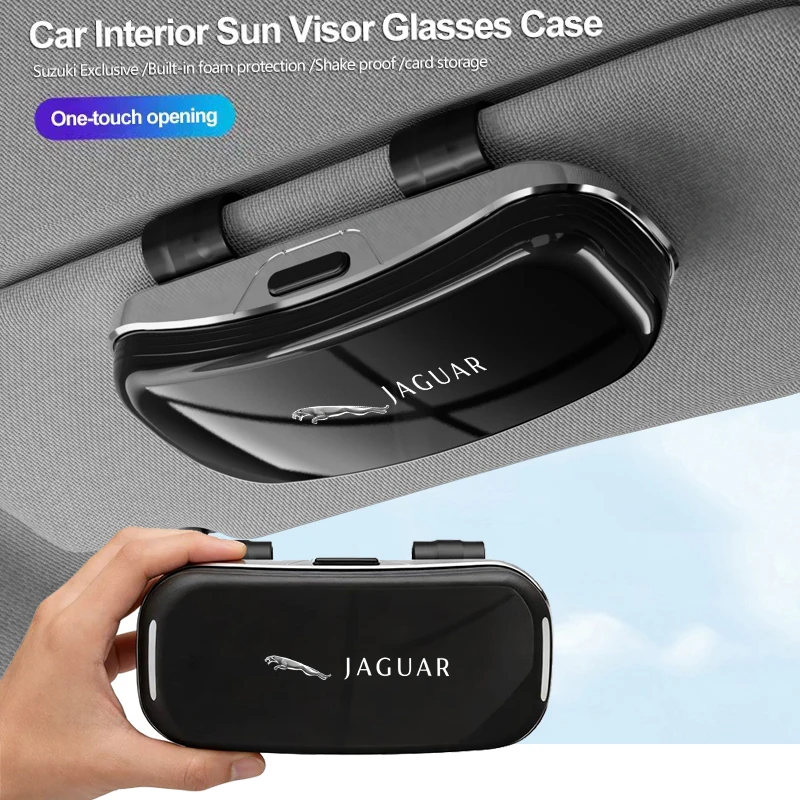 Caja para gafas de sol para coche, caja de almacenamiento para gafas de sol para Jaguar I-Pace S-Type X-Type XFR X XE XF XJ F-Type F-Pace XKR XEL XK E-Pace
