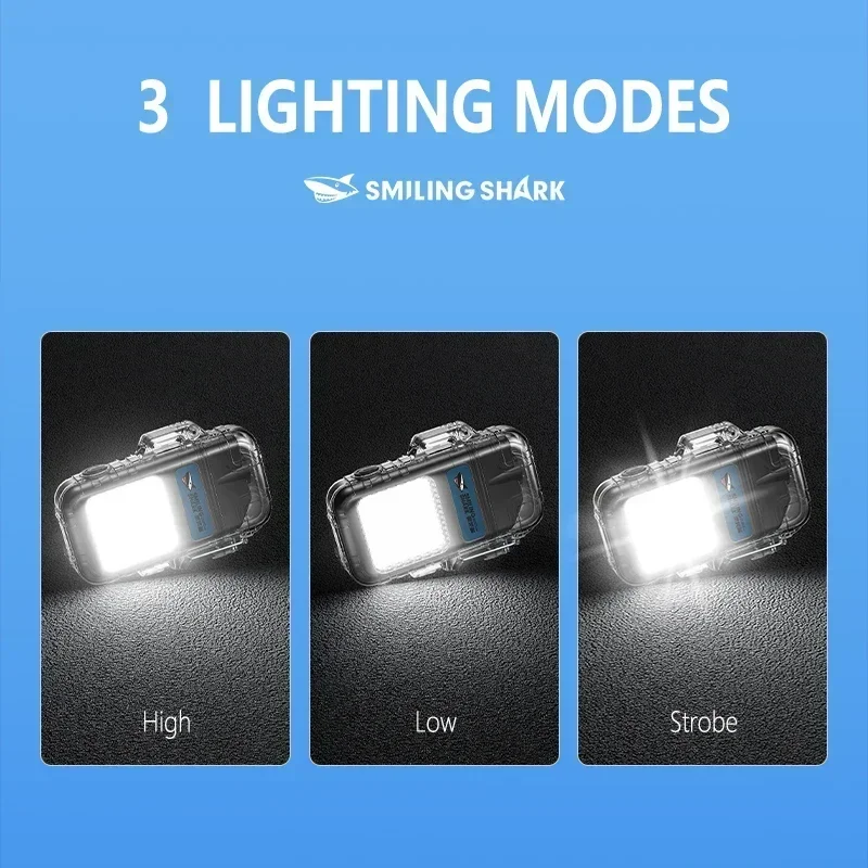 Freeshipping Smiling Shark Mini Rechargeable Work Light, Arc Electric Lighter,COB Floodlight Light, Perfect for Outdoor Camping