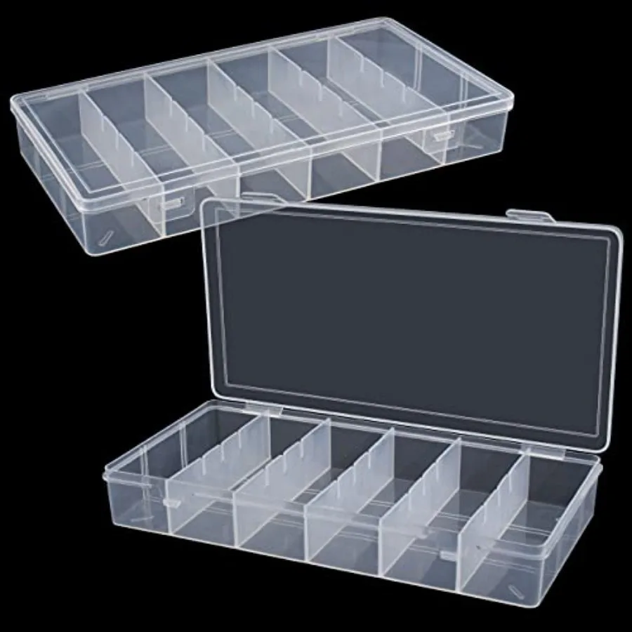 

clear visible plastic storage box cosmetic tools storage box makeup tools fishing tackle accessory box organizer jewelry screws