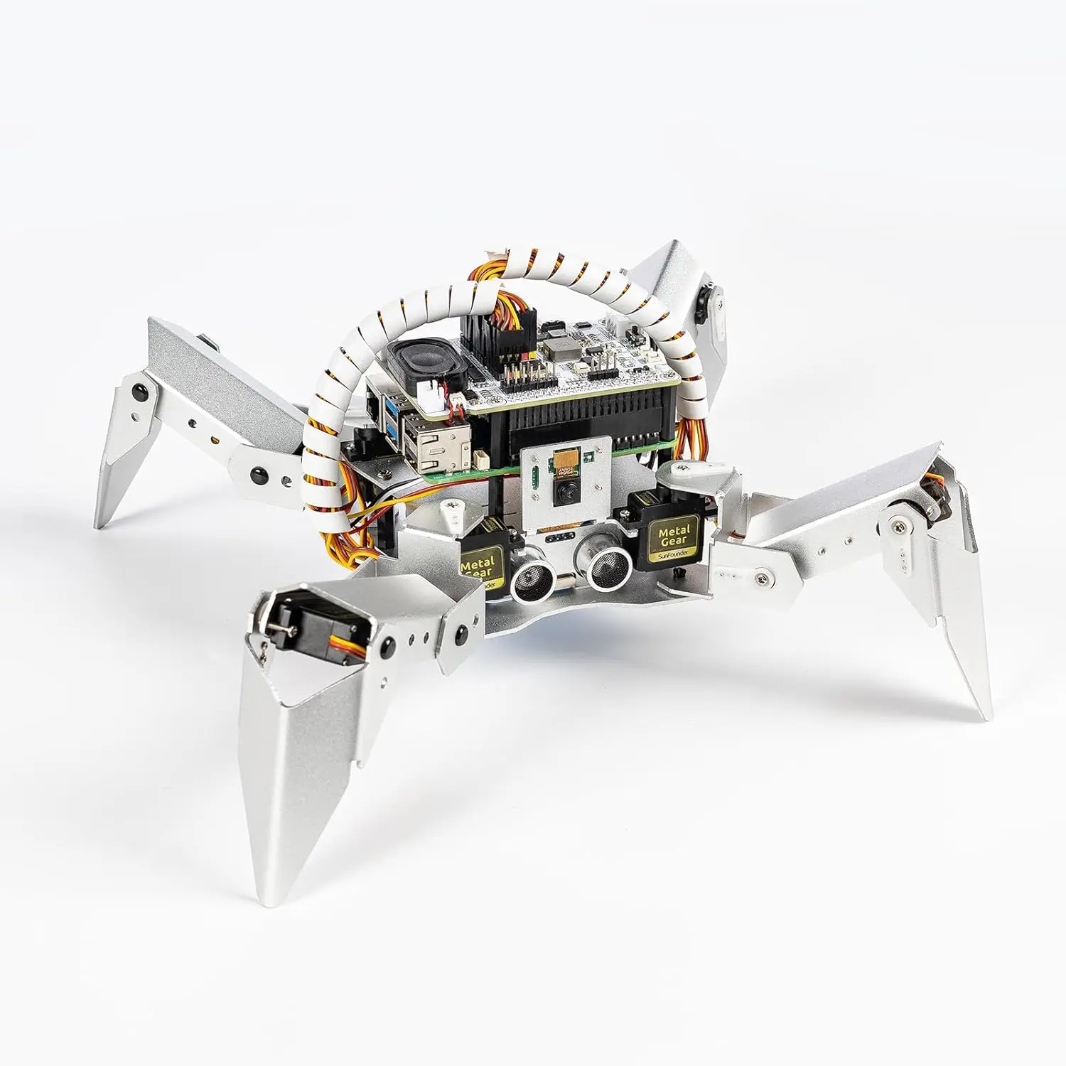 SunFounder PiCrawler AI Robot kit for Raspberry Pi5/4/3B+/3B/Zero 2W, Openclaw LLMs ChatGPT/Gemini/Grok, Python/Scratch(No RPI )