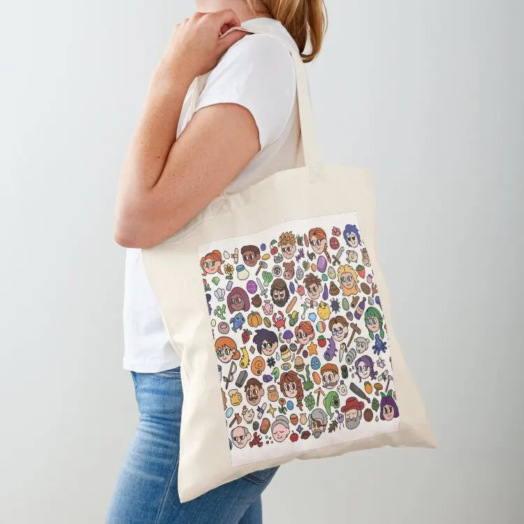 

Stardew Valley Doodle Tote Bag Shopper handbag tote bags men sac pour femme Women's bag