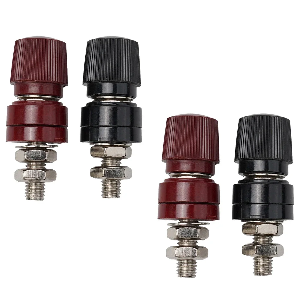 

4 Pack of 8MM Insulated Male Screw Type Audio Binding Posts for Remote Battery Connection and Electrical Equipment