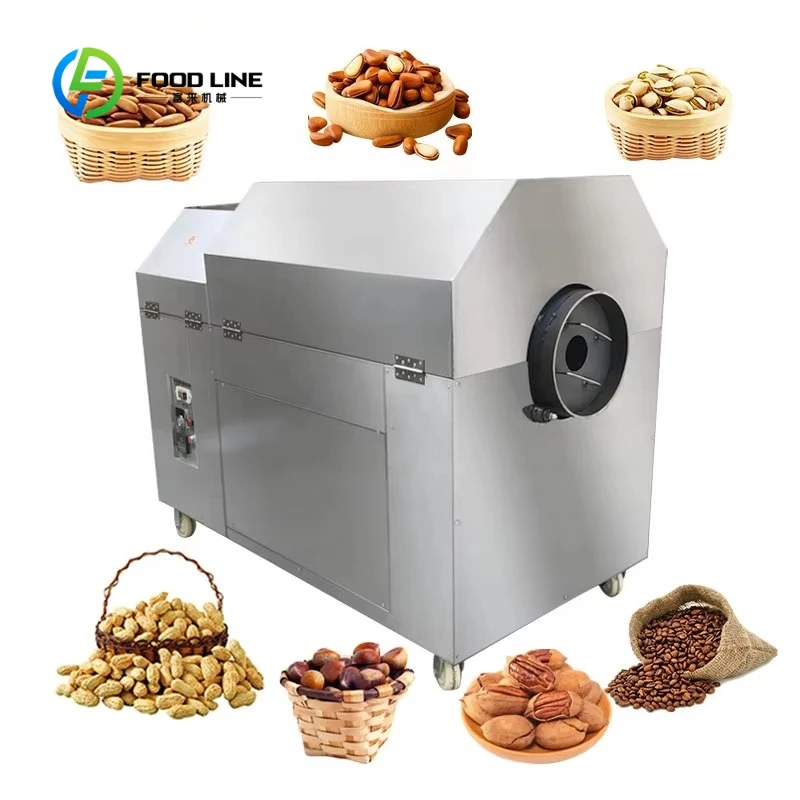 Customized Rotary Drum Nut Roaster Price Gas Small Salt Sunflower Seed Japanese Sweet Potato Roasting Machine