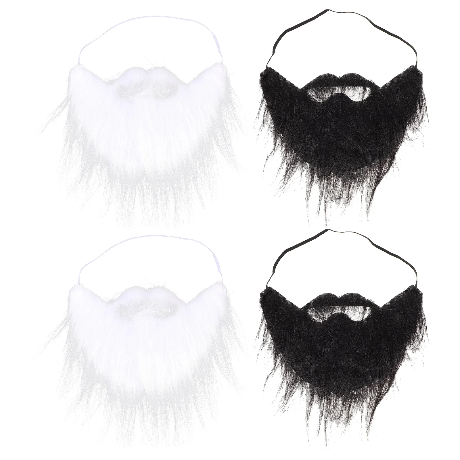 

4Pcs Fake Beards Realistic Costume Beard Set Elastic Adjustable for Halloween Party Cosplay Fake Beard False Beards