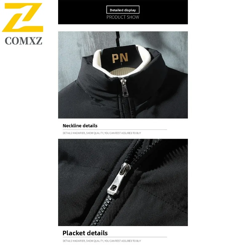 Doudoune épaisse pour homme, couleur unie, multi-poches, manteau de Camping en plein air, grande taille, vêtements de travail rembourrés en coton, nouvelle collection automne
