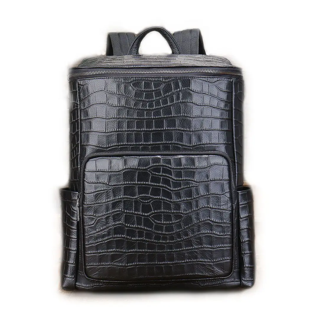 2024 New Fashion Men Backpacks Alligator Male Korean Student Backpack Large Boy Business Casual Laptop School Computer Bags