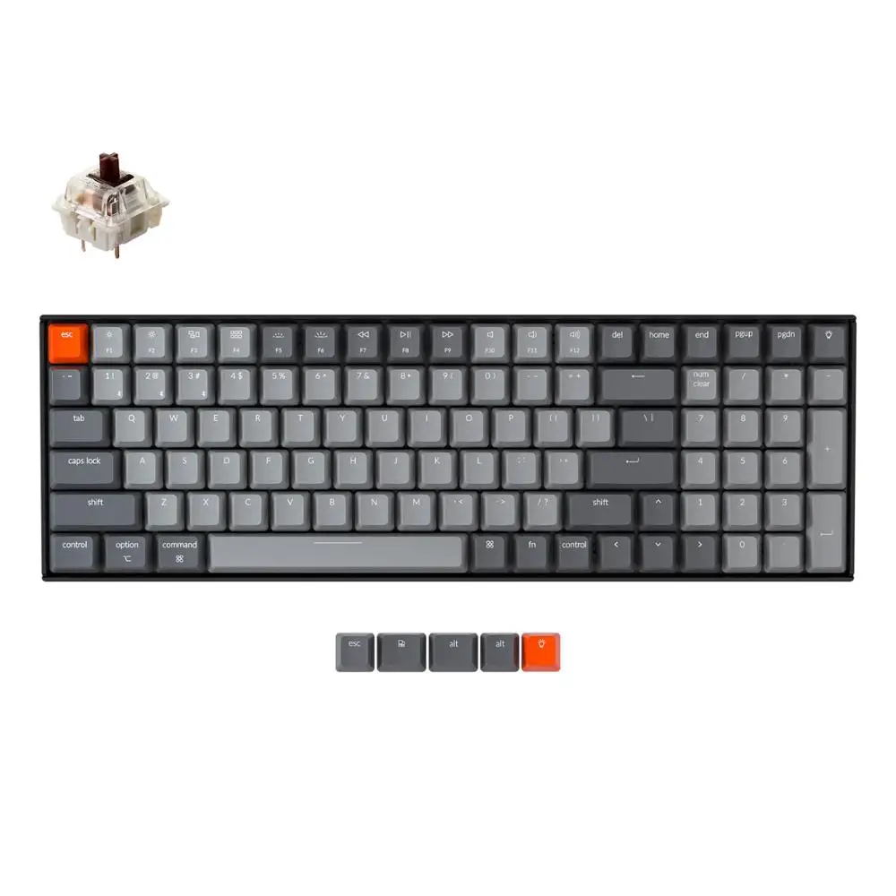 

Top K4 G V2 Bluetooth Wireless Mechanical Keyboard w/ White Backlight Hot-Swappable Switch Wired USB Gaming Keyboard