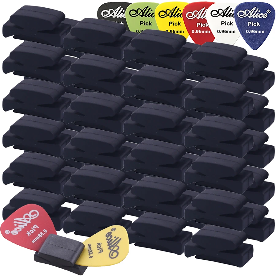 

Портативный набор держателей для медиаторов: 5 шт. держателей для медиаторов и 5 шт. цветных медиаторов для выступлений, удобный инструмент для хранения медиаторов, аксессуары для гитары