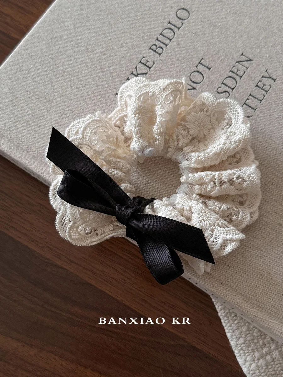 الفرنسية الرجعية مزدوجة الطبقات القوس الدانتيل الأمعاء الغليظة عقال جديد الشعر التعادل رباطات حبل الأزهار الشعر التبعي #3