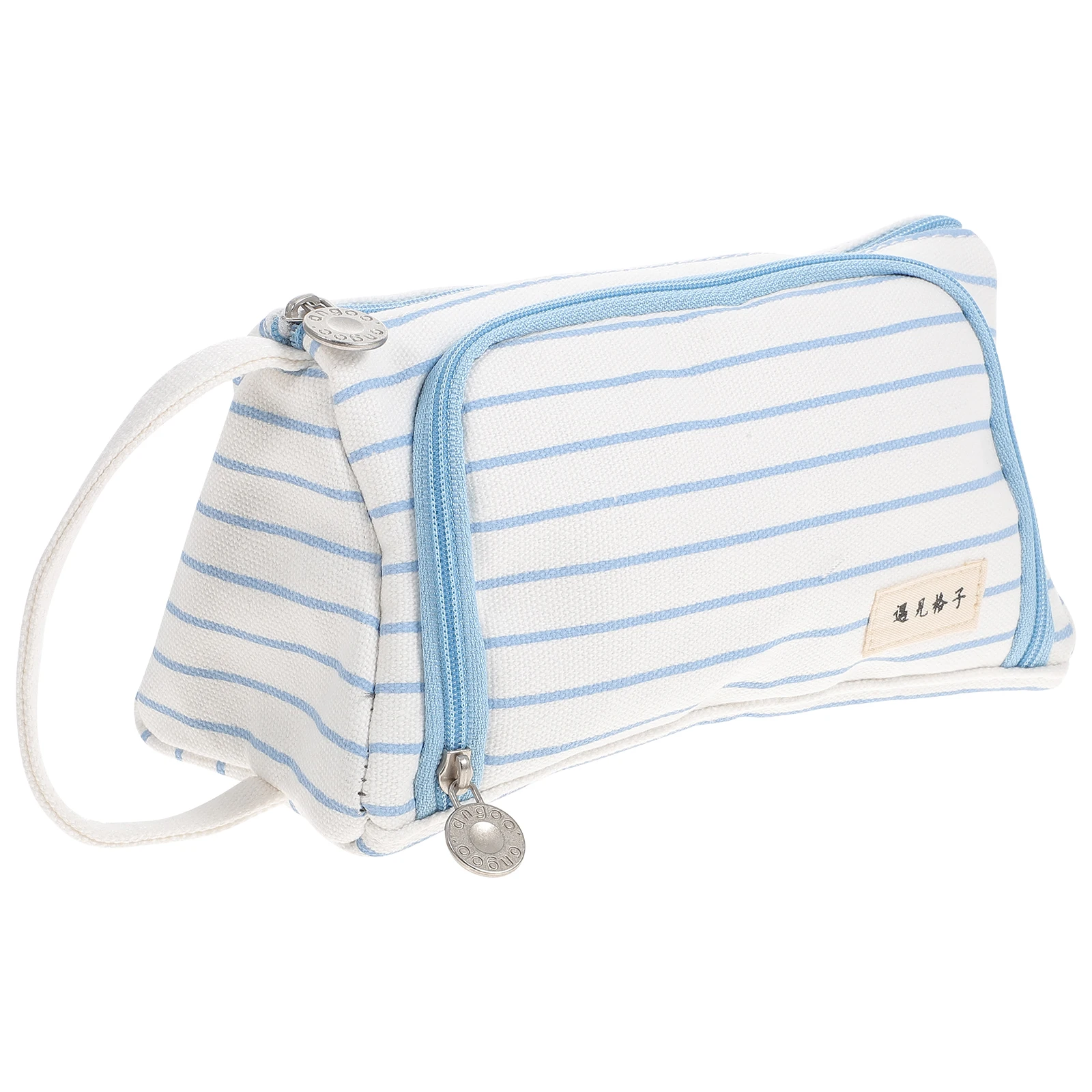 

Canvas Zipper Pen Bag Spacious Stationery Pouch For School Supplies Large Capacity Pencil Case Storage Bag