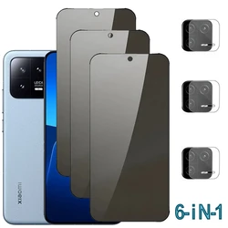 6in1 Tempered Glass For Xiaomi 13 13T Pro Camera Lens Anti Spy Privacy Protective Film Screen Protector For Xaomi Mi 13