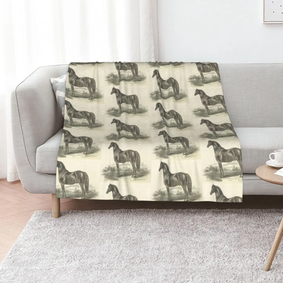 خمر مورغان الحصان النقش رمي بطانية العلامة التجارية الفاخرة مصمم متعدد الأغراض المصممين البطانيات