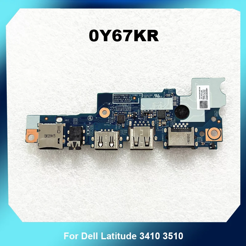 Laptop IO Sub Board 0Y67KR 19A34-1 For Dell Latitude 3410 3510 USB Audio SD Card RJ45 LAN Port Board