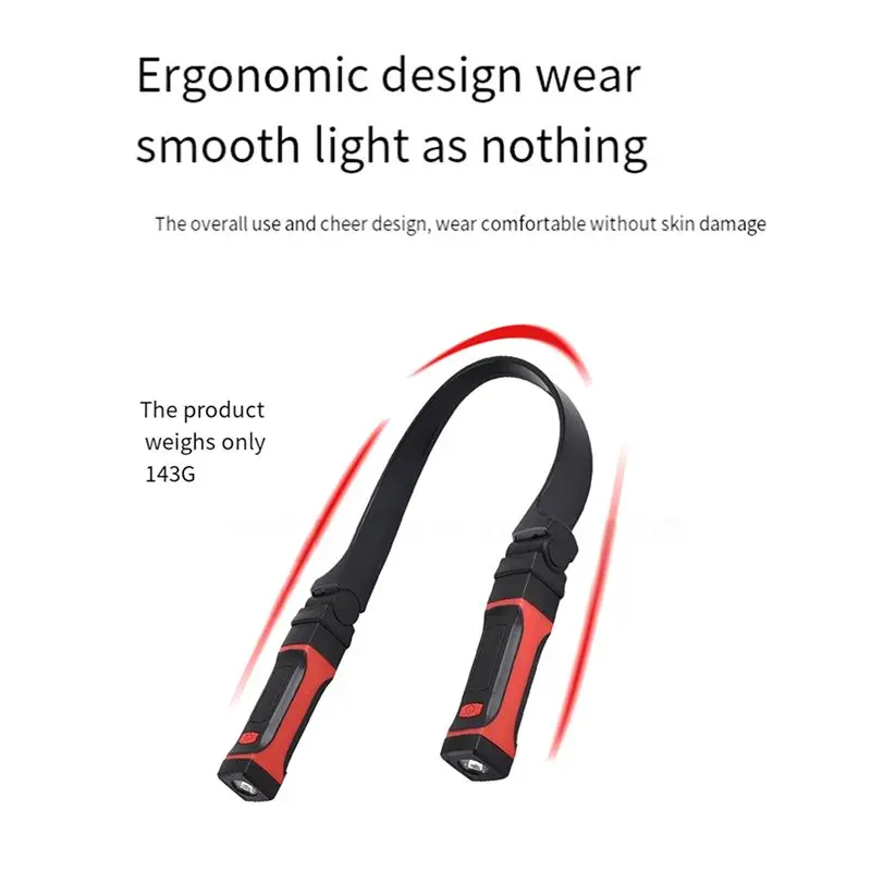 AB47-3X Detachable Neck Light Rechargeable, LED Work Light With Magnetic Base, Hands Free Mechanic Light, Around Neck