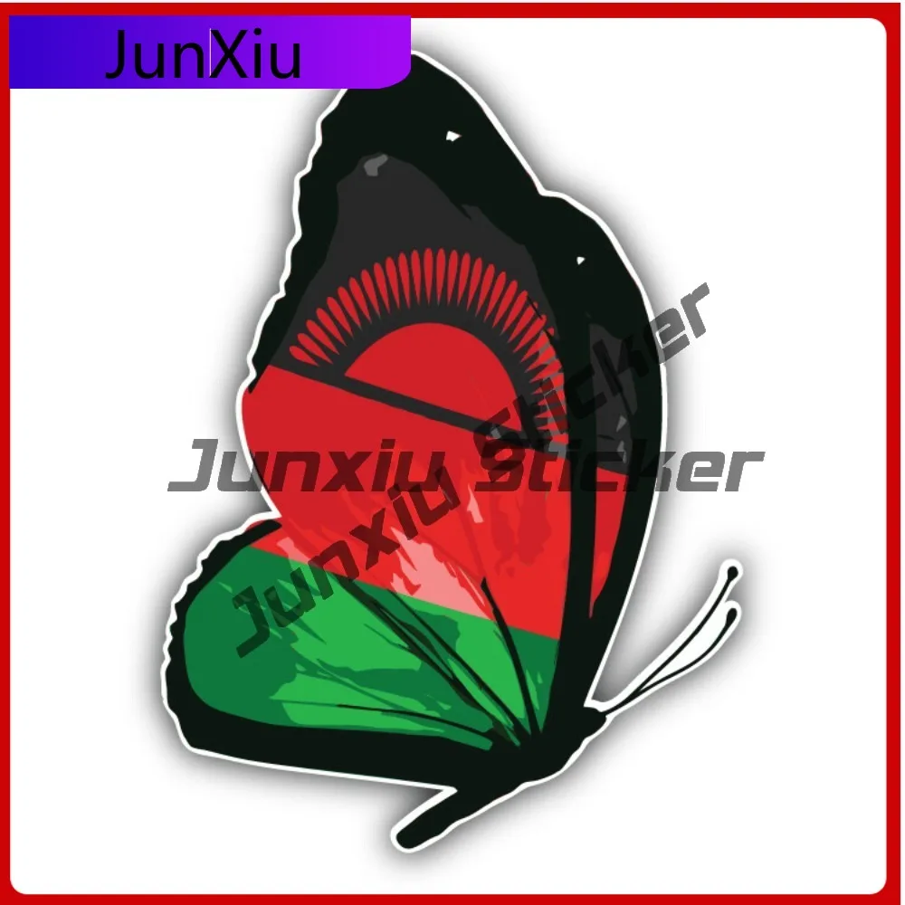 Malawi Flag Butterfly Anime Premium Durable Stylish Car Decal Sticker Waterproof Vinyl Laptop Window Bumper Auto Exterior