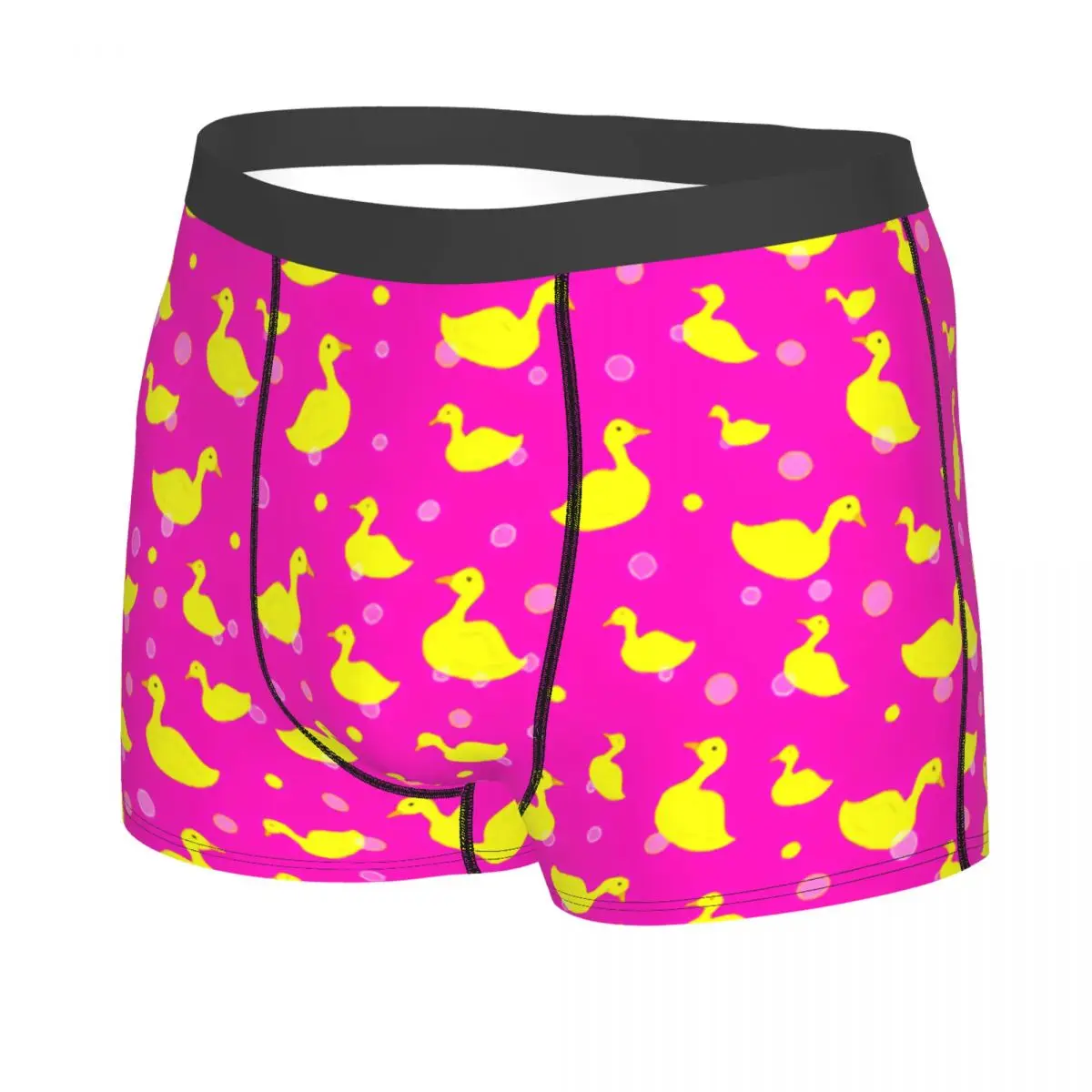 Custom Rubber Ducky Pink Underwear Men Stretch Boxer Briefs Shorts Panties Soft Underpants For Homme