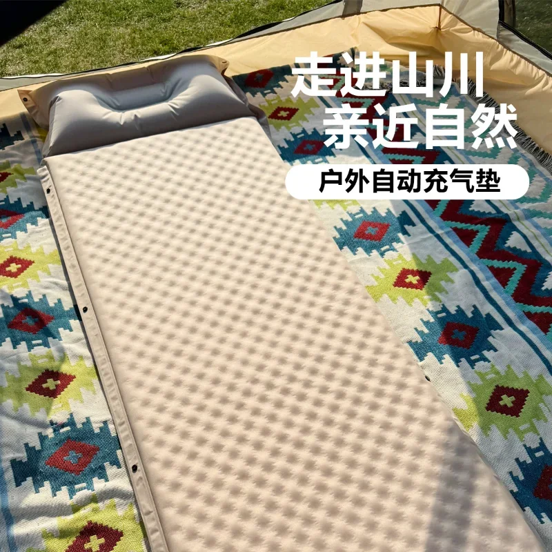 Automatic Inflatable Splicable Air Mattress Sleeping Pad Inflatable Bed Cushion for Outdoor Tent Camping Backpacking Trip Use