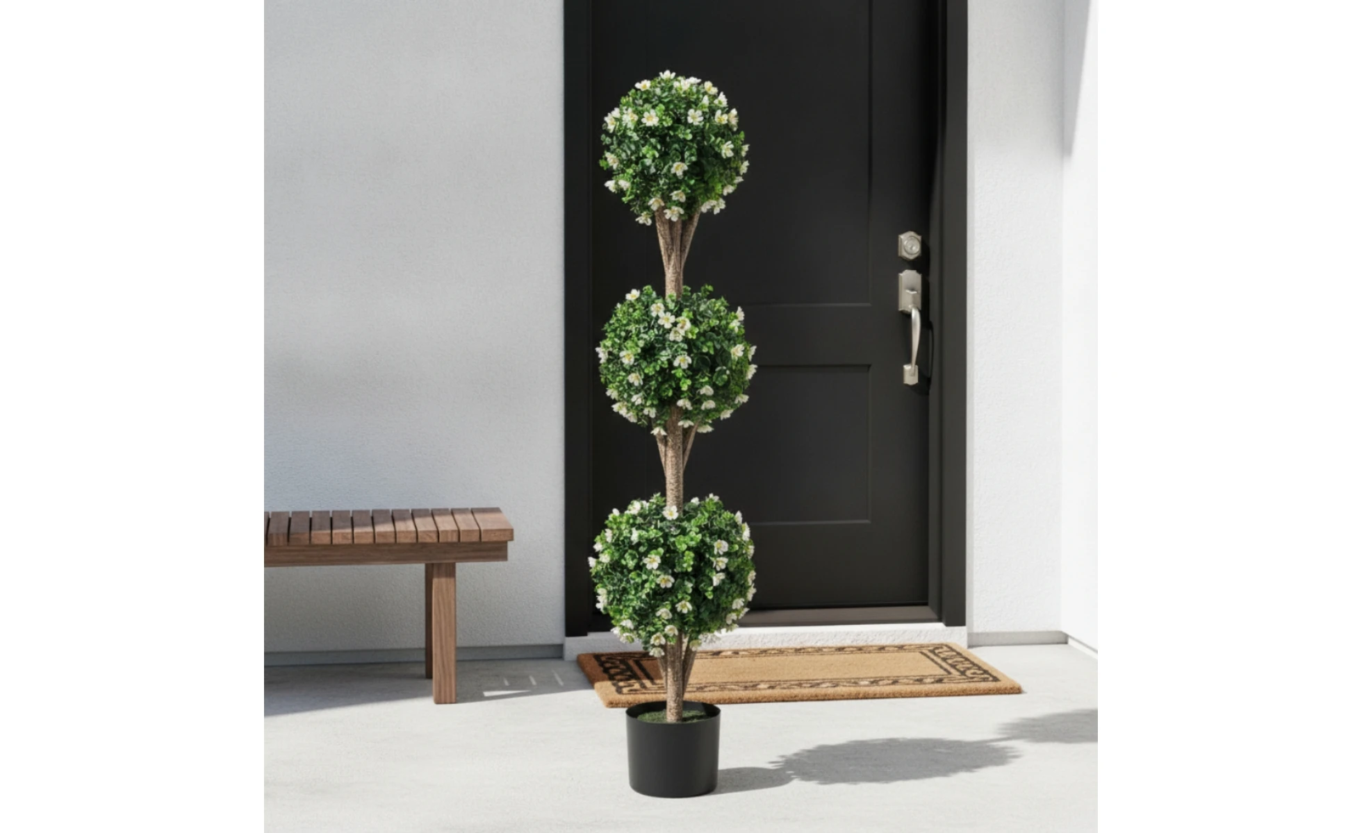 Triple Ball Topiary Tree Indoor Outdoor Artificial Topiary Tree Plant Realistic Faux for Entryway, Porch Triple Ball Topiary Tree Indoor Outdoor Artificial Topiary Tree Plant Realistic Faux for Entryway, Porch