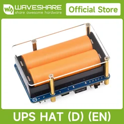 UPS HAT (D) for Raspberry Pi, Supports 21700 Li battery (NOT included), 5V Uninterruptible Power Supply,for Raspberry Pi/Arduino