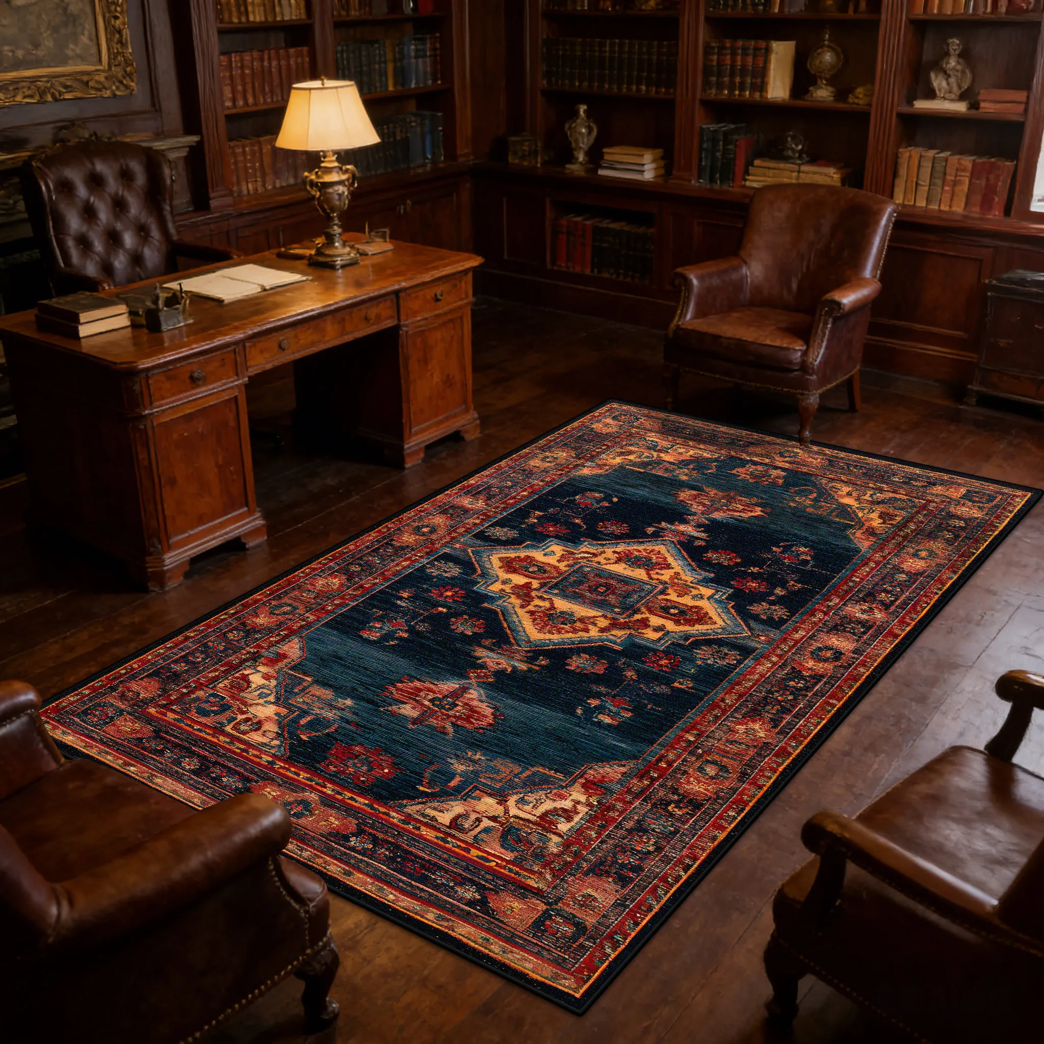 Retro Persia Carpet Living Room Home Decoration Boho Bedside Rugs for Bedroom Large Area Non-Slip Mats Washable Lounge Rug Tapis
