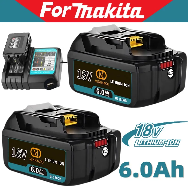 

100% Original For Makita 18V 6000mAh Rechargeable Power Tools Li-ion Battery BL1860B BL1860 BL1850 BL1830 Replacement Battery
