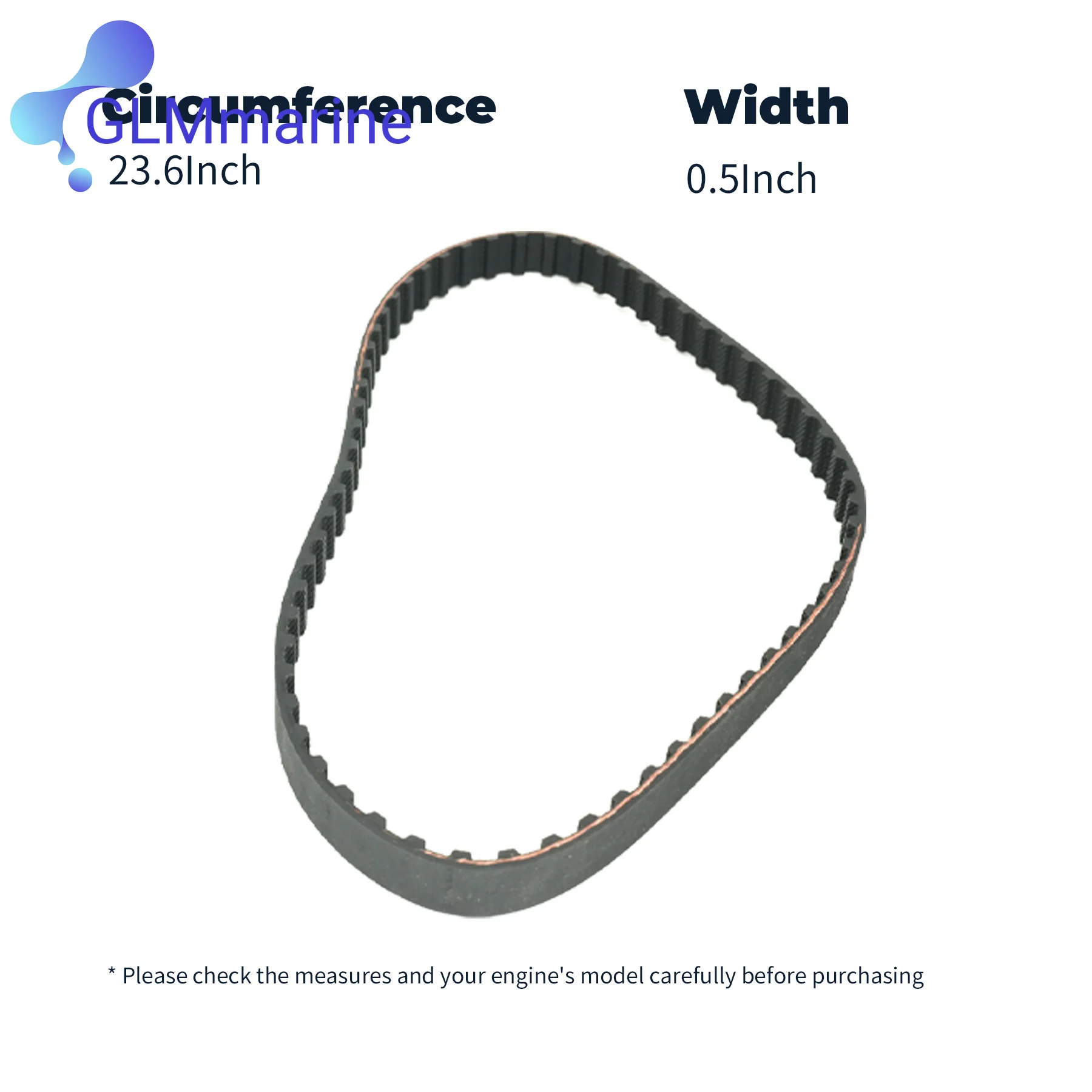 Fits for Yamaha 6G8-46241-00 Timing Belt 4 Stroke  9.9HP F9.9 FT9.9 T9.9 Outboard Marine Engines 6G84624100 18-15133