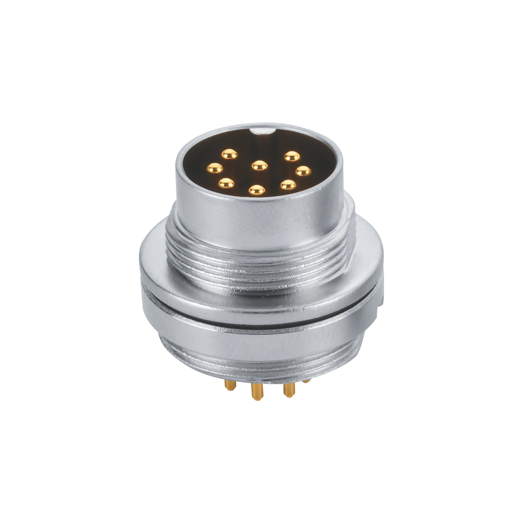 China Supplier M16 Male 2 3 4 5 6 7 8 12 Pin PCB Contacts Front Panel Mount Connector Waterproof Connector
