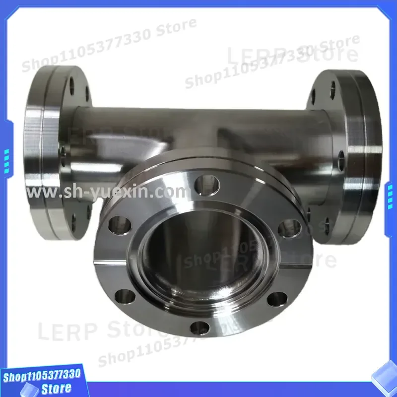 DN40 CF35 Ultra High Vacuum Tee Cross Reducer Flange Stainless Steel Fitting for Vacuum System Chamber Pipe Connector
