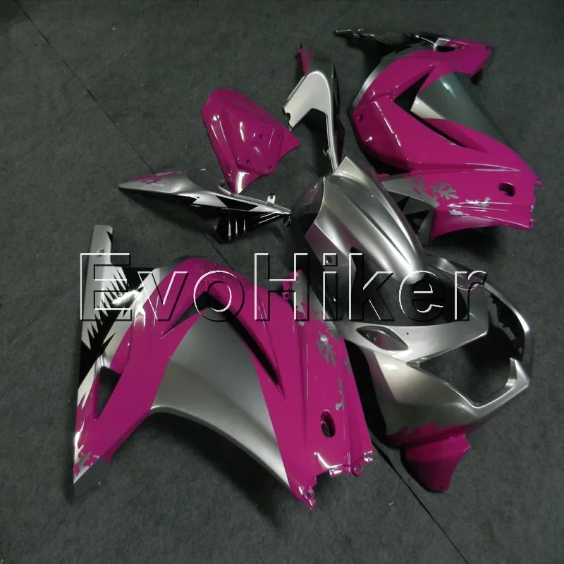 

injection Fairings kit for ZX250R EX250 2008 2009 2010 2011 2012 pink silver ZX 250R 08-12 ABS Plastic Bodywork Set