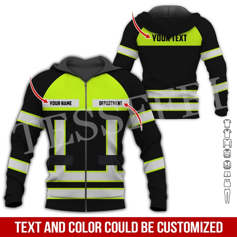 Custom Name Cosplay Worker Heavy Equipment Tow Truck Multicolor Retro Tattoo 3DPrint Harajuku Casual Pullover Jacket Hoodies A17