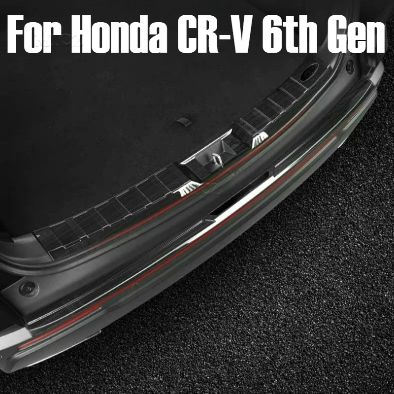 لهوندا CR-V 6th Gen 2023 2024 اكسسوارات السيارات الفولاذ المقاوم للصدأ الجذع المصد الخلفي تقليم الحرس لوحة حامي ملصق