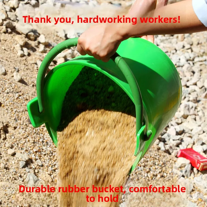 

Thickened Plastic Grey Bucket Mud Barrel Construction Laborer Oxide Stone Building Site Renovation Mud Plastic Oxford Sand Bu...