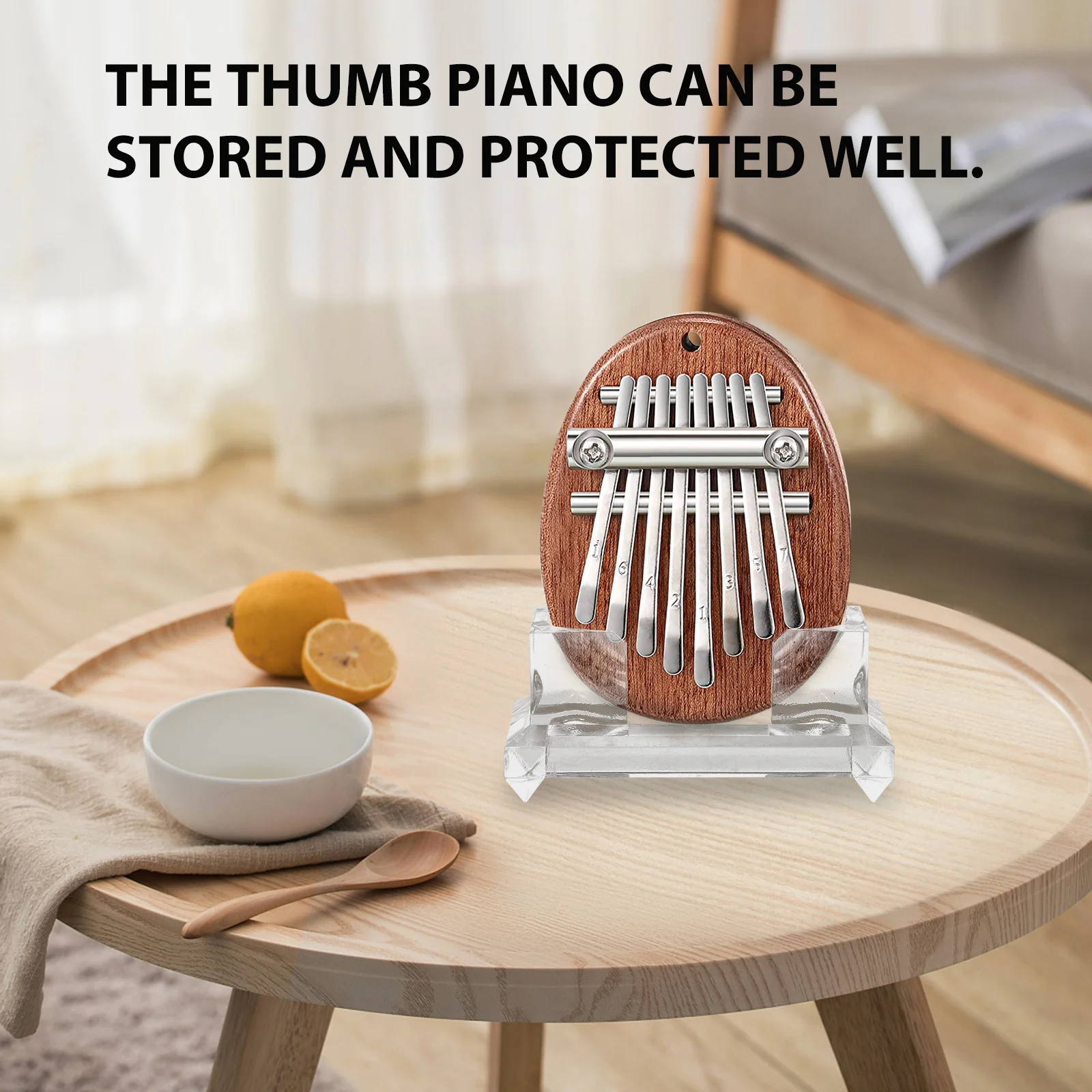 

2 Pcs Eight-Music Piano Stand Thumb Rack Acrylic Bracket Display Holder Modern Kalimba