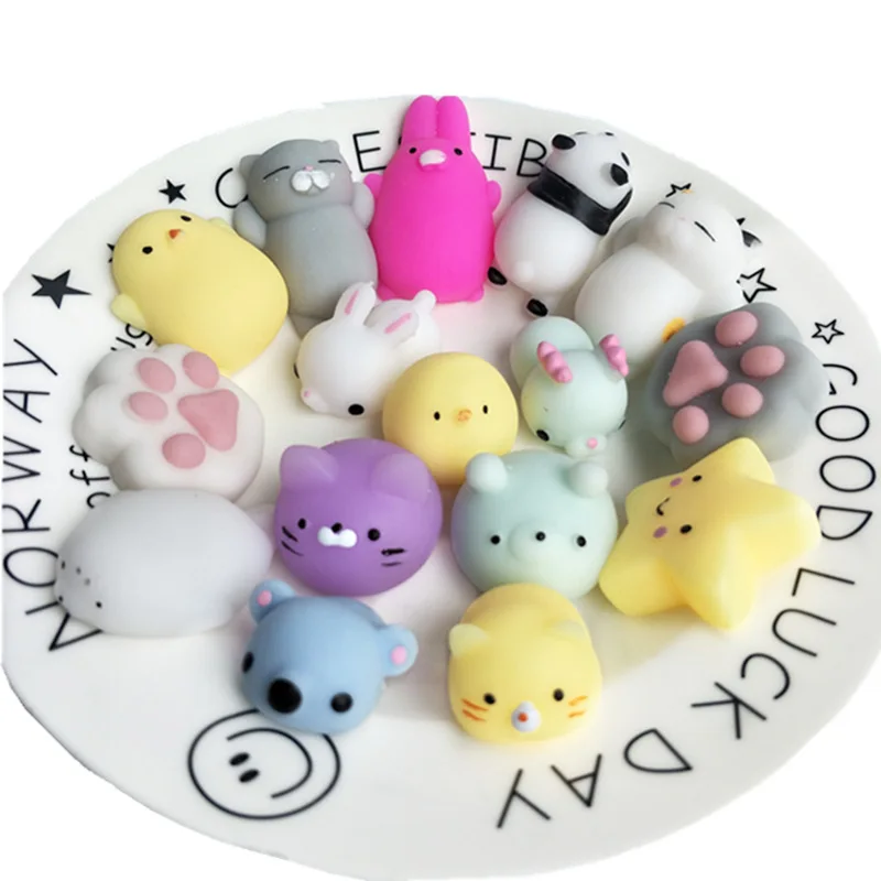 Antistress Mochi Squishy Animal Dolls Stress Relief Toys Mochi Squeeze Cute Mini Animals Cat Kawaii Decompression Children Toy