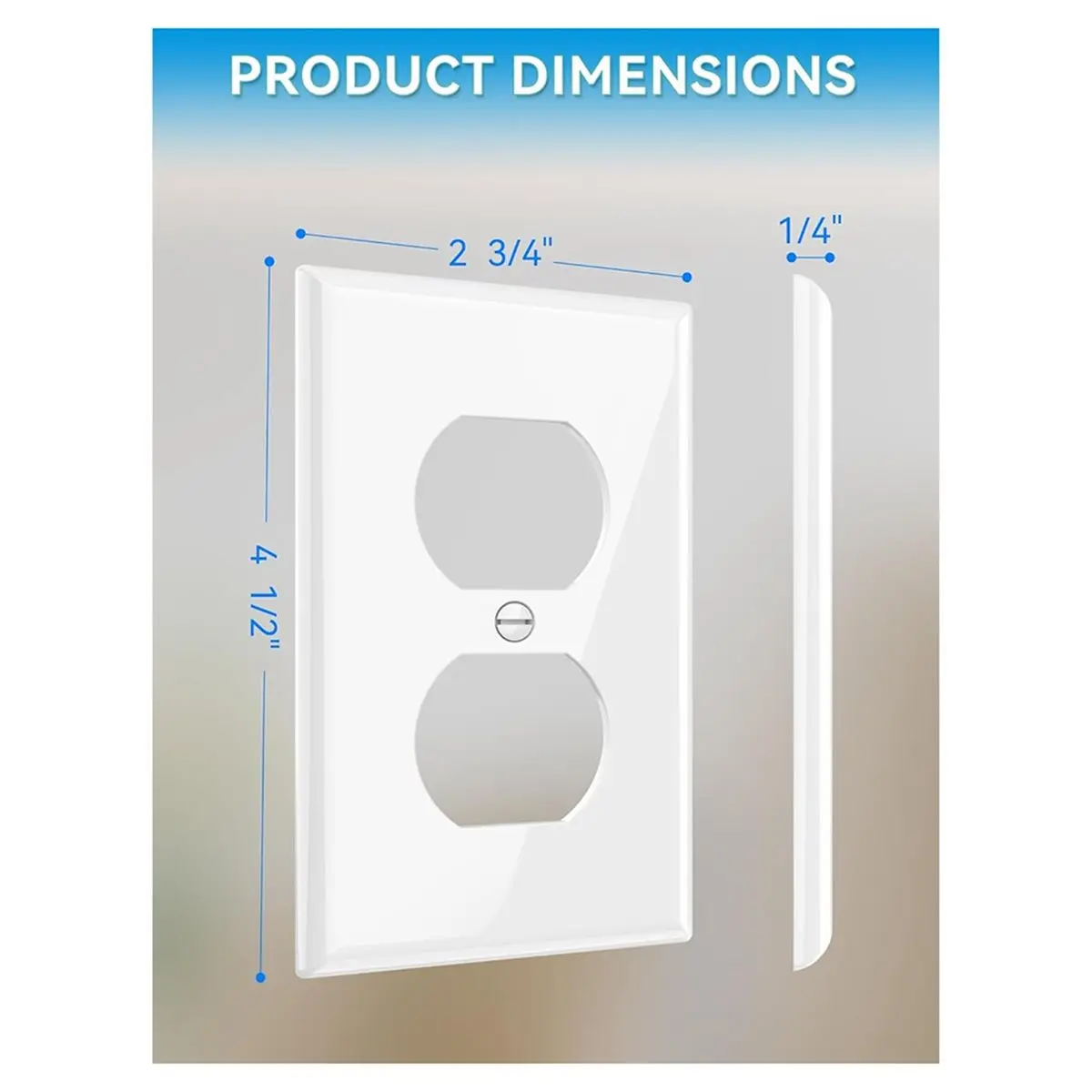 ABZT 10-Pack Unbreakable 1-Gang Standard Size Duplex Receptacle Wall Plates Polycarbonate Thermoplastic Covers
