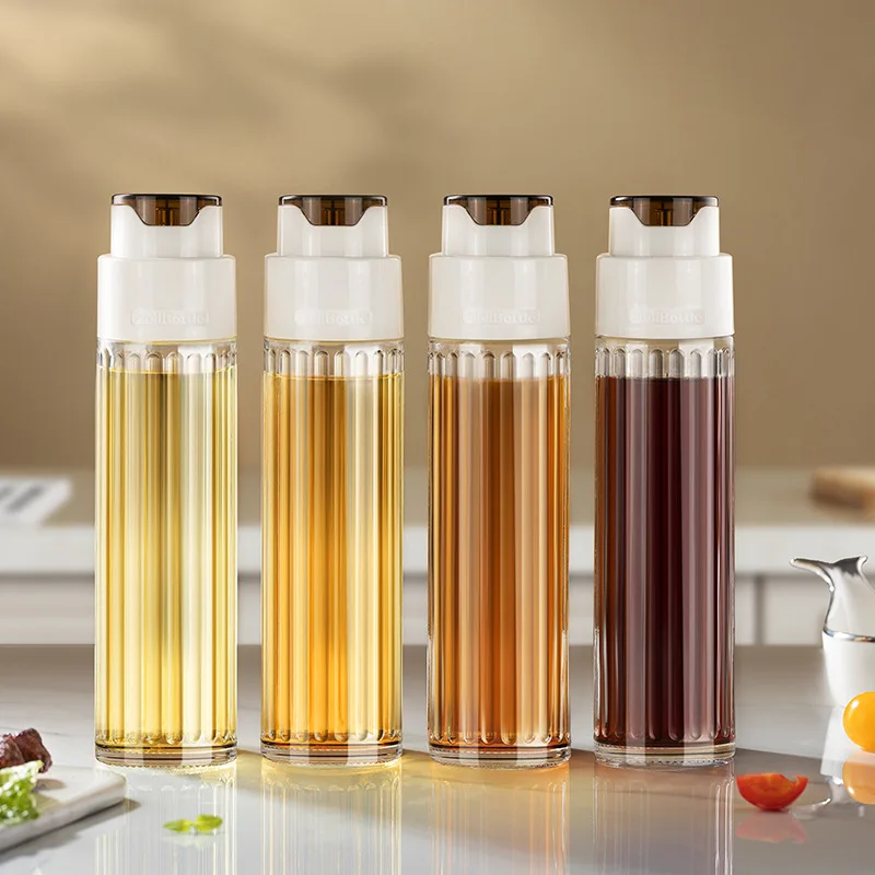 Glass Oil Bottle Leak Proof Kitchen Automatic Open Close Large Capacity Vinegar Soy Sauce Dispenser