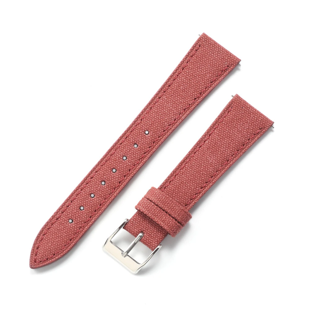 18mm 20mm 22mm Vintage Segeltuch-Uhrenarmband Stoff-Leder-Armband Retro Canvas Schnellverschluss-Uhrenarmband für Herren – Detail 9