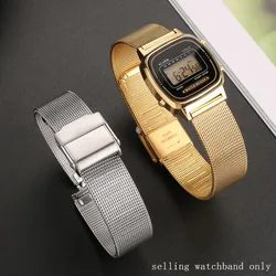 Vintage small square metal watchband  for CASIO A159w-n1 A158WA  A168  strap stainless steel bracelet 18mm wristband accessories