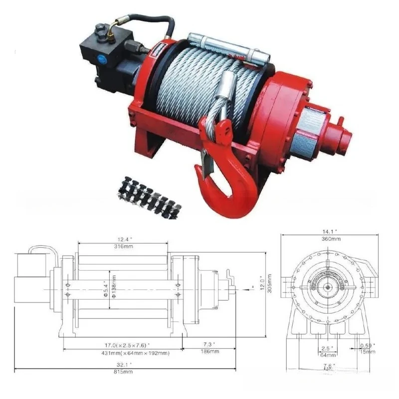 Light hydraulic winch DYJ03 05 08 10 12 15 18 20 Small tonnage hydraulic winch