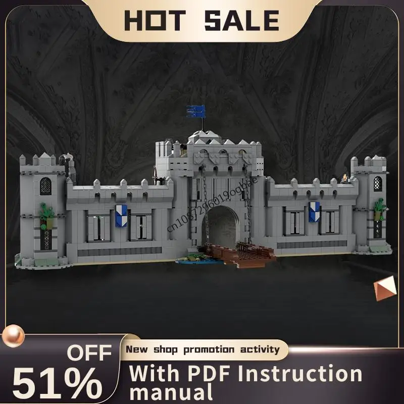 New 1451Pcs Moc European Medieval Street View Iron Stronghold Castle Model Diy Creative Ideas KidToy Birthday Gift Custom Puzzle