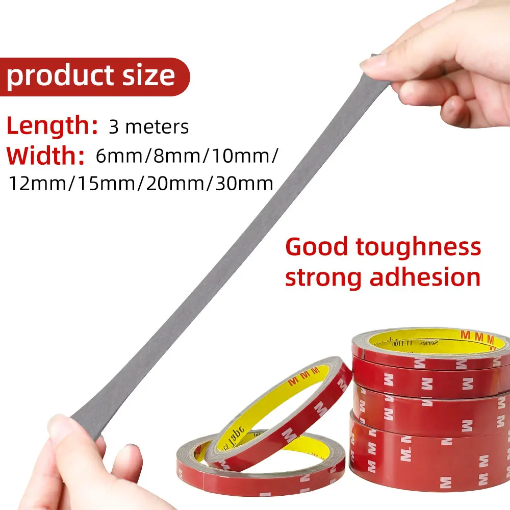 شريط لاصق قوي مزدوج الجوانب بطول 300 سم من الأكريليك للسيارة والمنزل ودرجة حرارة عالية