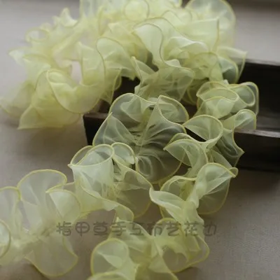 1Meter 10cm wide Green Pink White Burgundy Organza ruffle Lace Trim DIY Handmade Accessories Baby Clothes