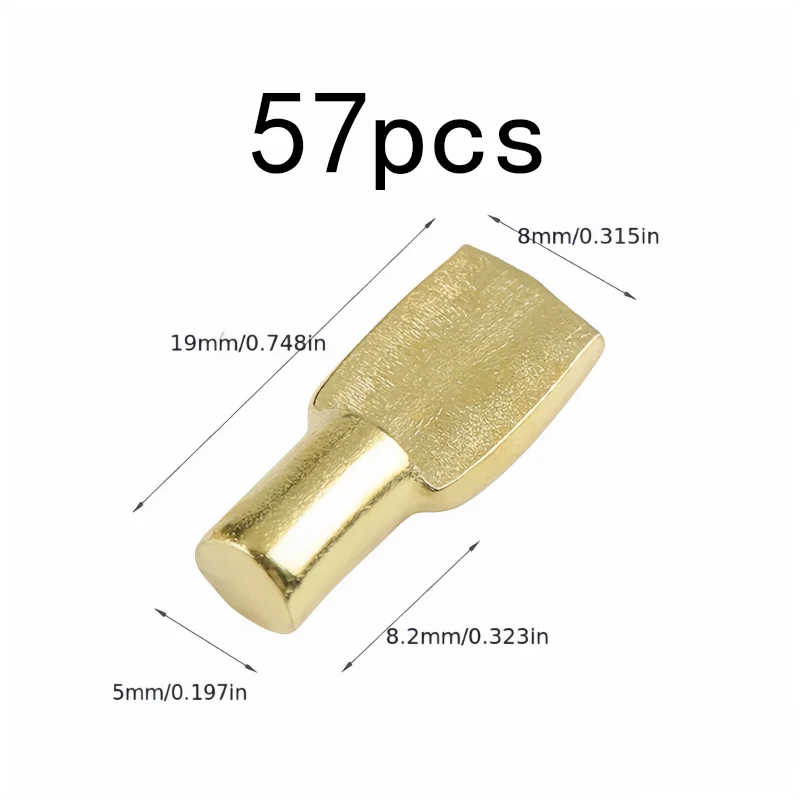 57 pcs 5mm Bookcase Shelf Clips with Sturdy Iron Core, ideal for Furniture Hardware and Wardrobe Layer Pins